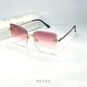 STONE WORK METAL SUNGLASS (PINK)