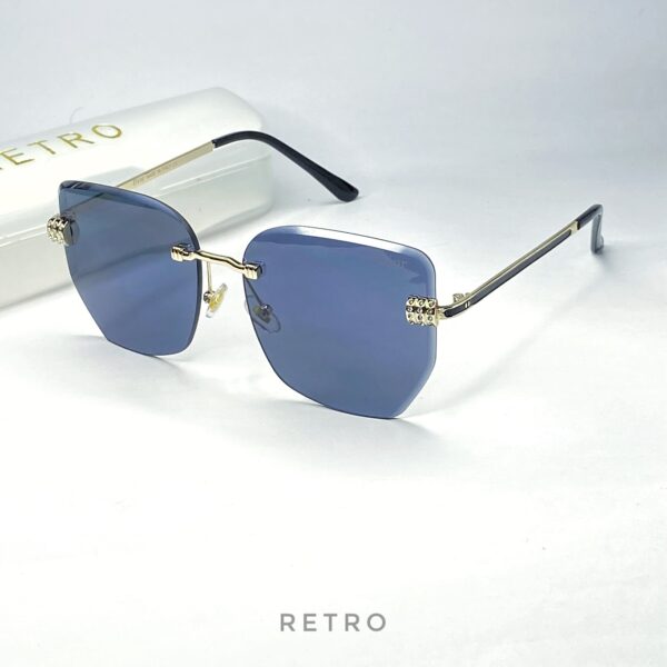 STONE WORK METAL SUNGLASS (BLUE)