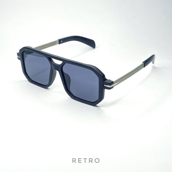 DB703 MATT-BLACK DOUBLE-BRIDGE SUNGLASS