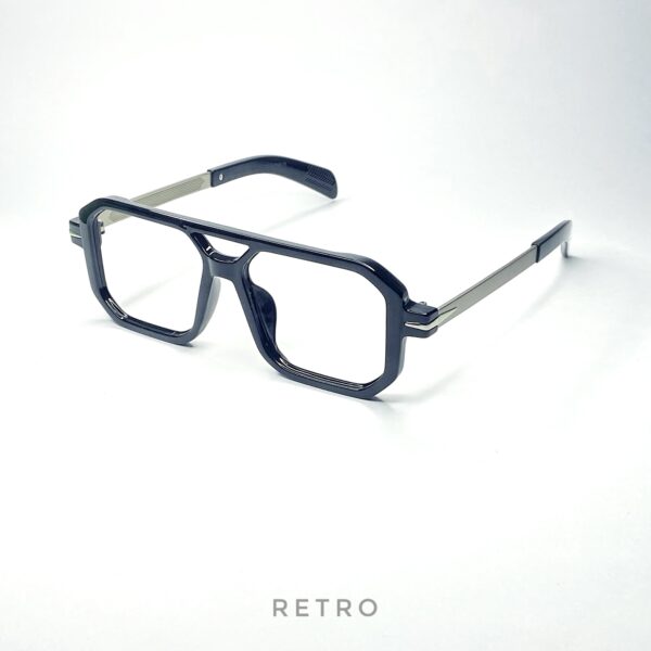 DB703 Glossy-Black DOUBLE-BRIDGE Eyewear